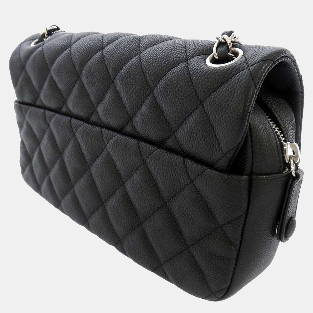 

Chanel Black Quilted Caviar Leather Flap Bag