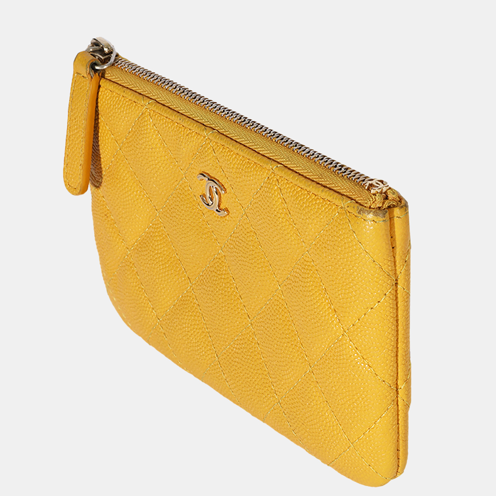 

Chanel Yellow Caviar Leather CC Zip Coin Purse