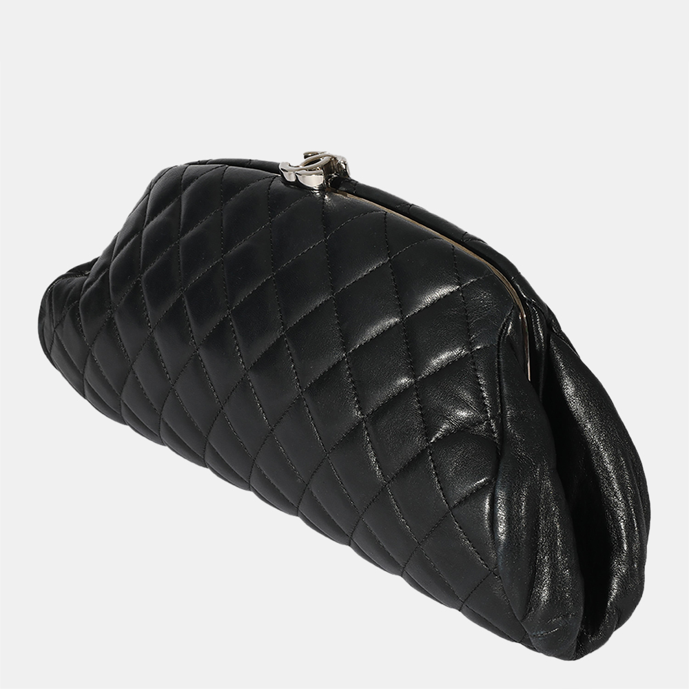 

Chanel Black Quilted Lambskin Leather Timeless Clutch