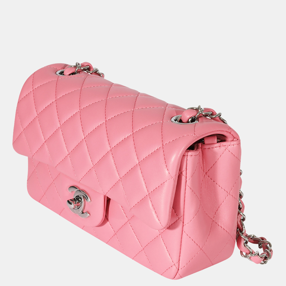 

Chanel Pink Quilted Lambskin Leather Mini Rectangular Flap Bag