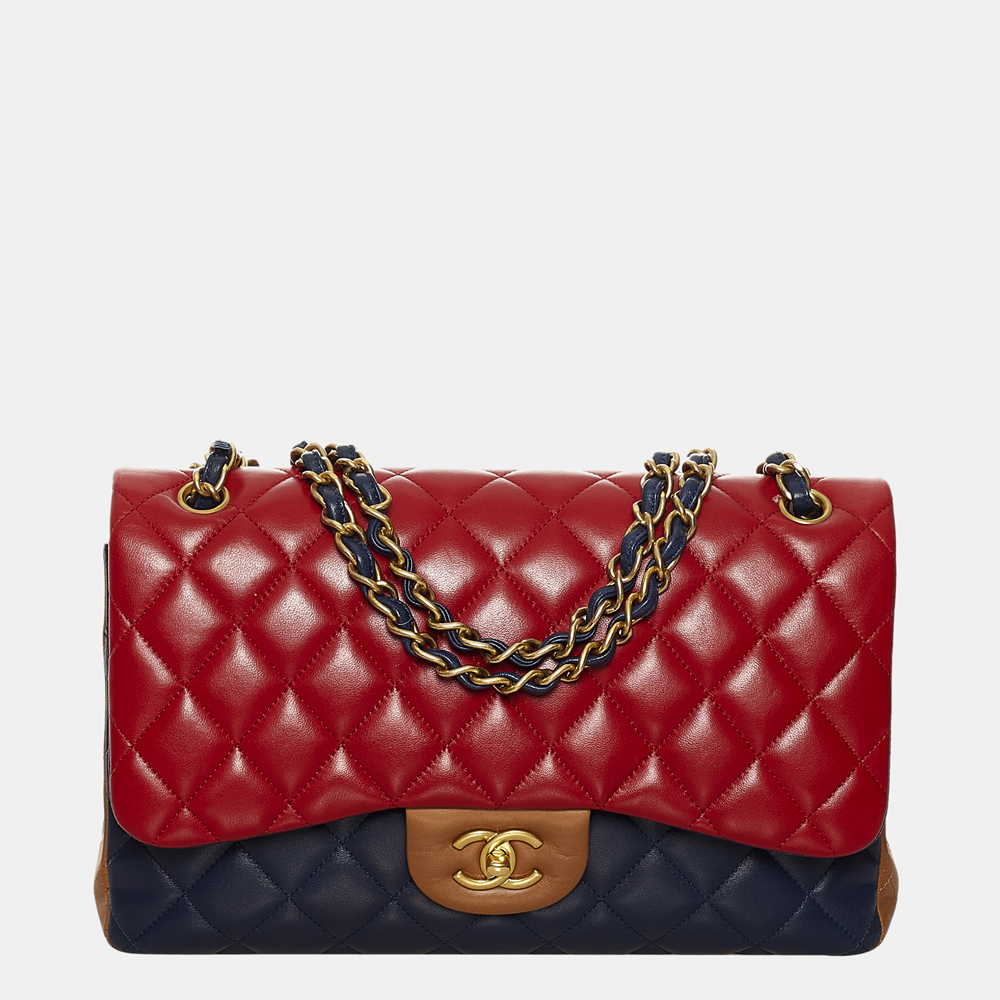 

Chanel Blue/Red Tricolor Medium Classic Double Flap bag