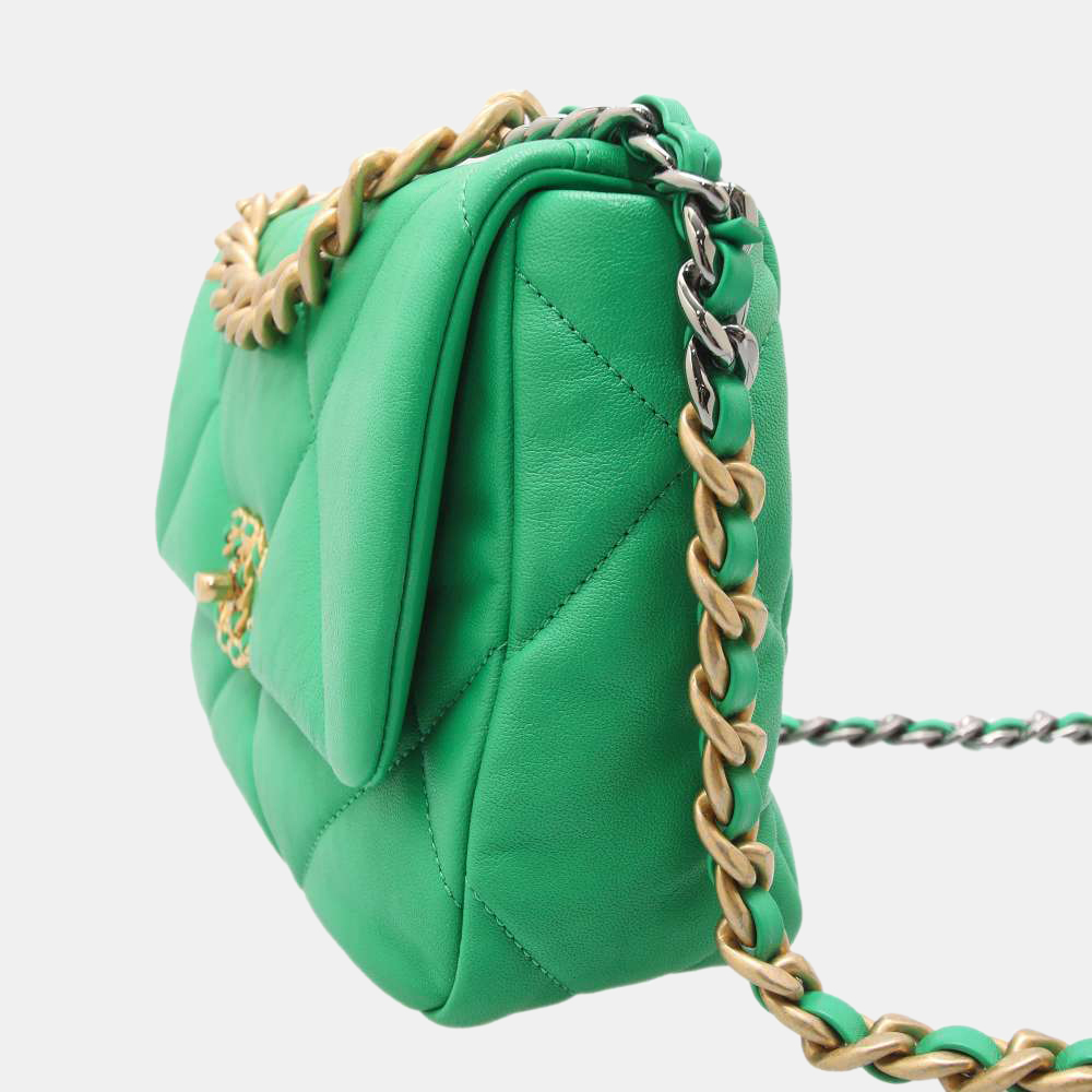

Chanel Green Lambskin Leather 19 Flap Bag