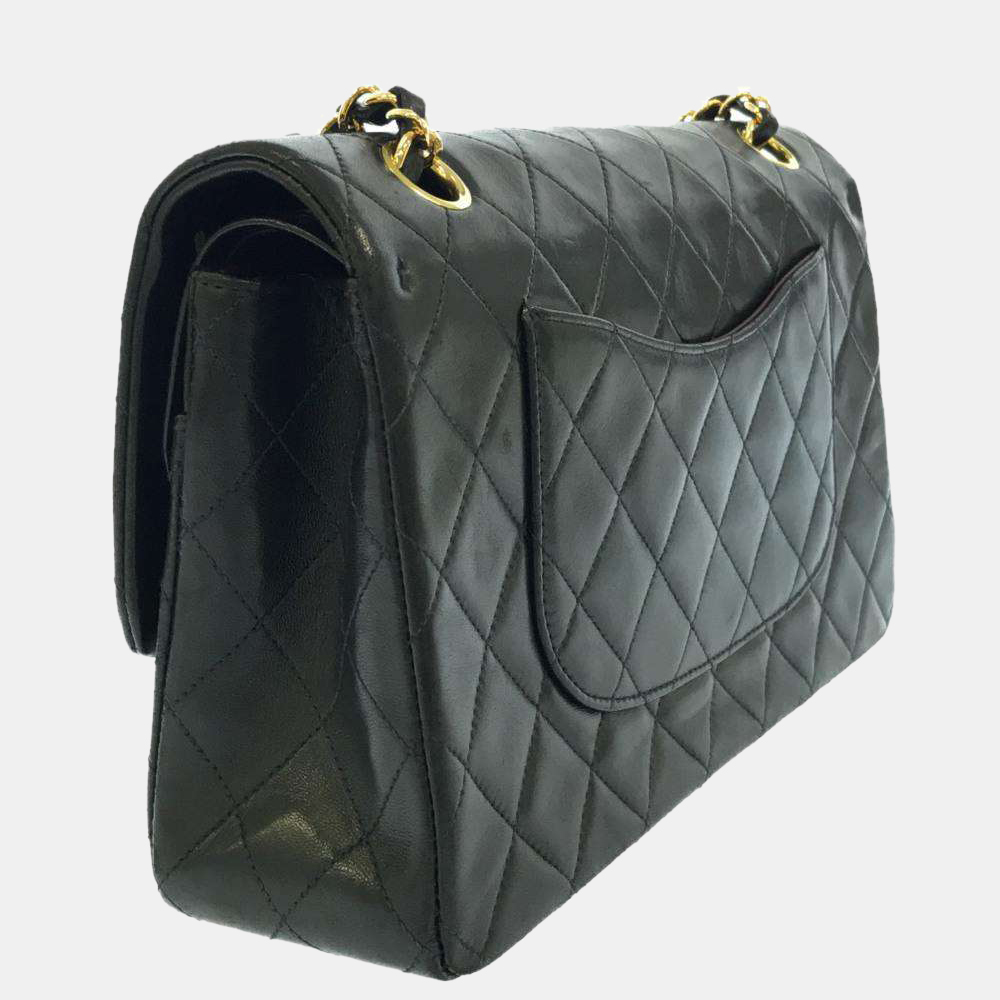 

Chanel Black Lambskin Leather Classic Double Flap Bag