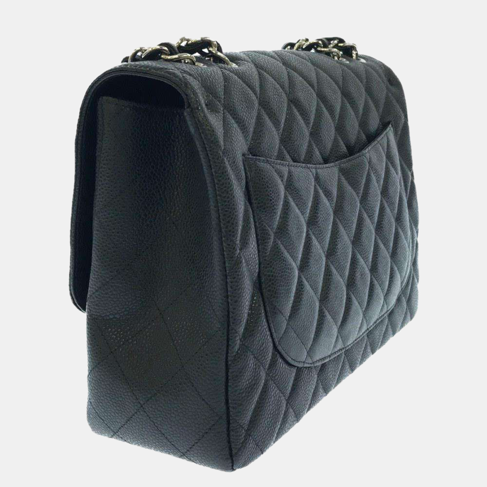 

Chanel Black Caviar Leather Classic Single Flap Bag