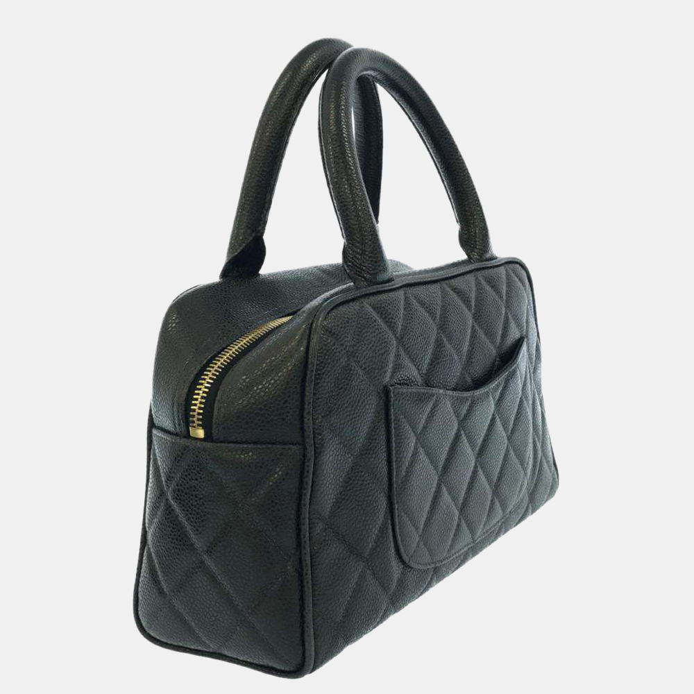 

Chanel Black Caviar Leather Matelasse CC Timeless Bowler Bag