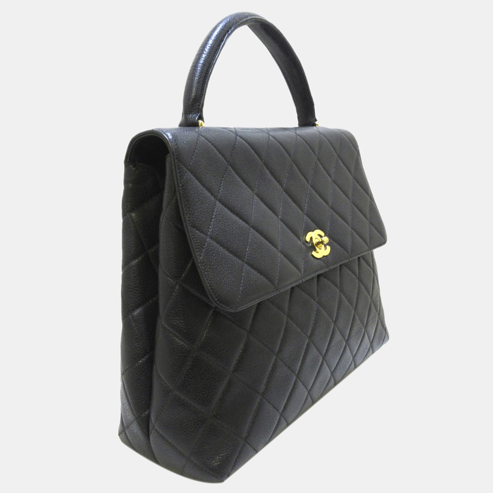 

Chanel Black Kelly Caviar Leather Handbag