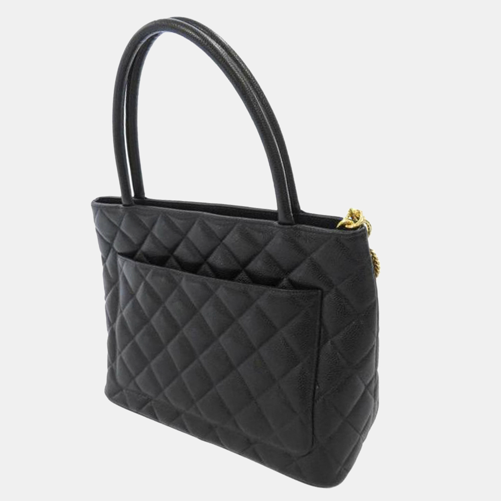 

Chanel Black Caviar Medallion Tote Bag