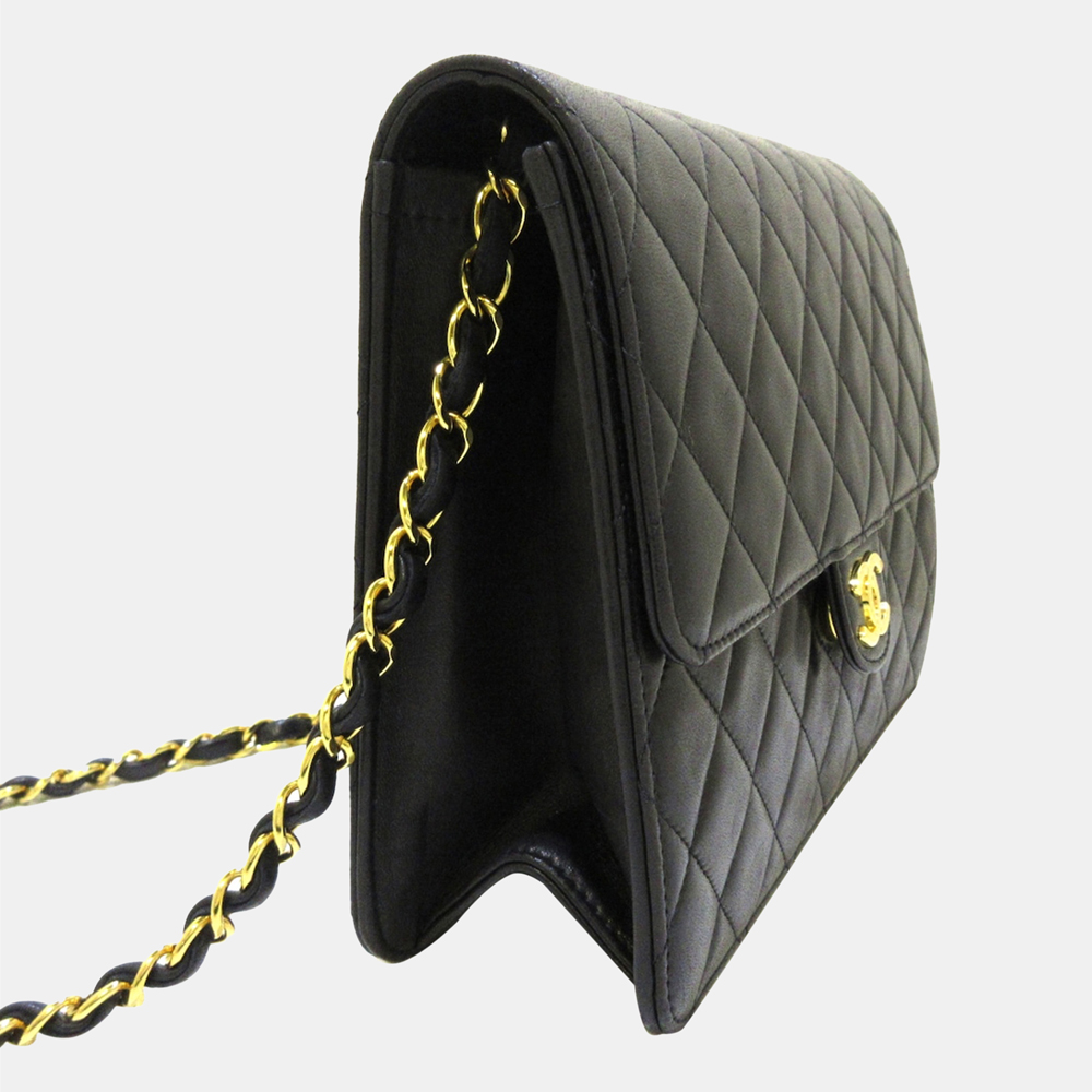 

Chanel Black CC Matelasse Lambskin Flap Bag