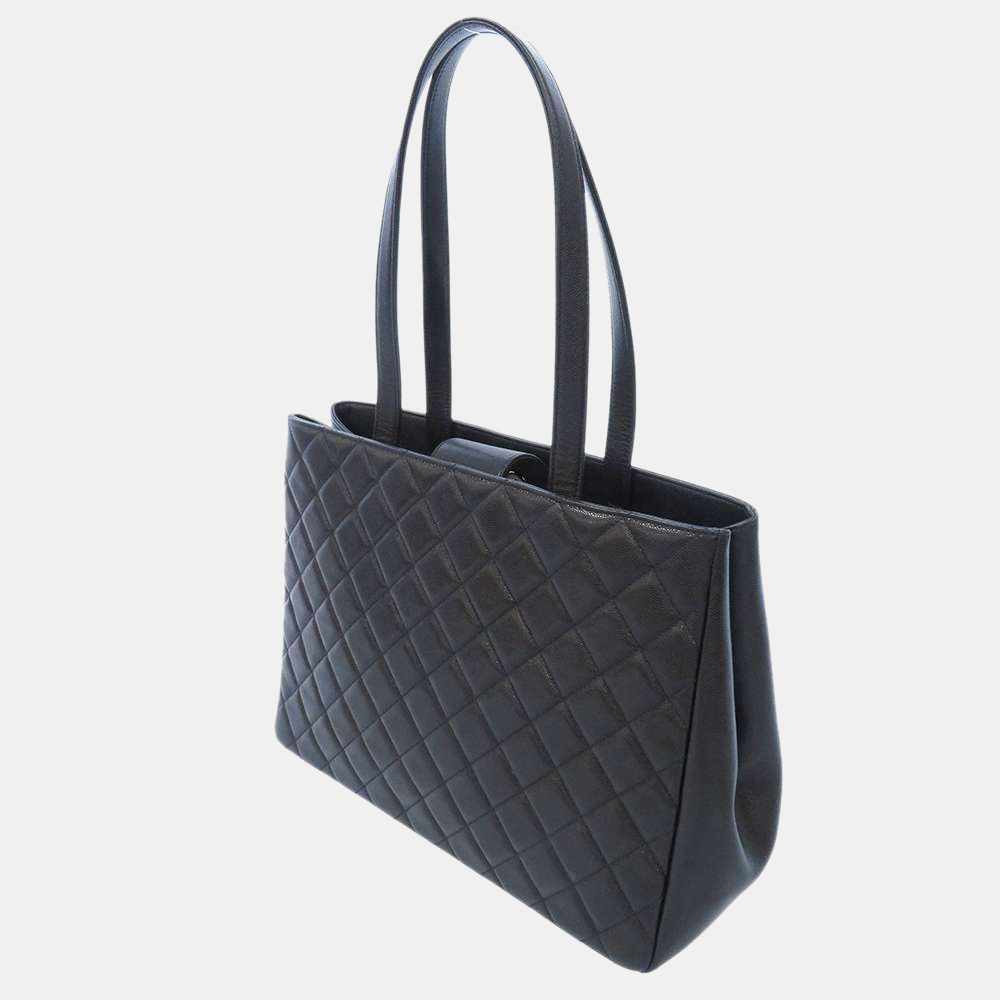 

Chanel Black Caviar Leather CC Business Affinity Tote Bag