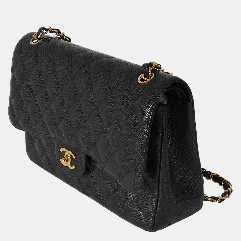 

Chanel Black Caviar Leather Classic Double Flap 2010 Shoulder Bag