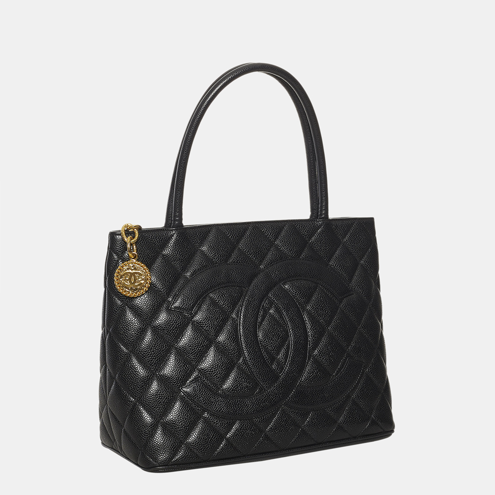 

Chanel Black Caviar Medallion Tote Bag