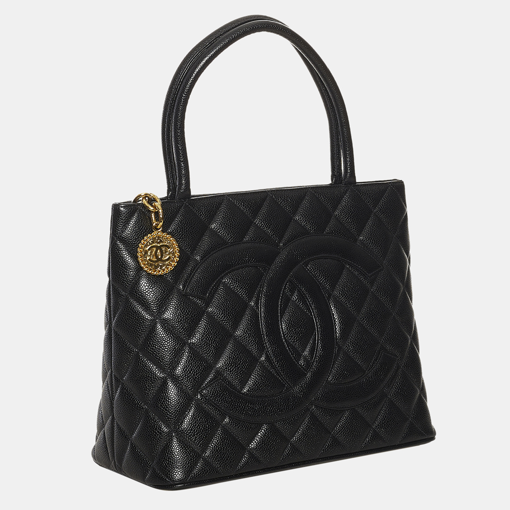 

Chanel Black Caviar Medallion Tote Bag