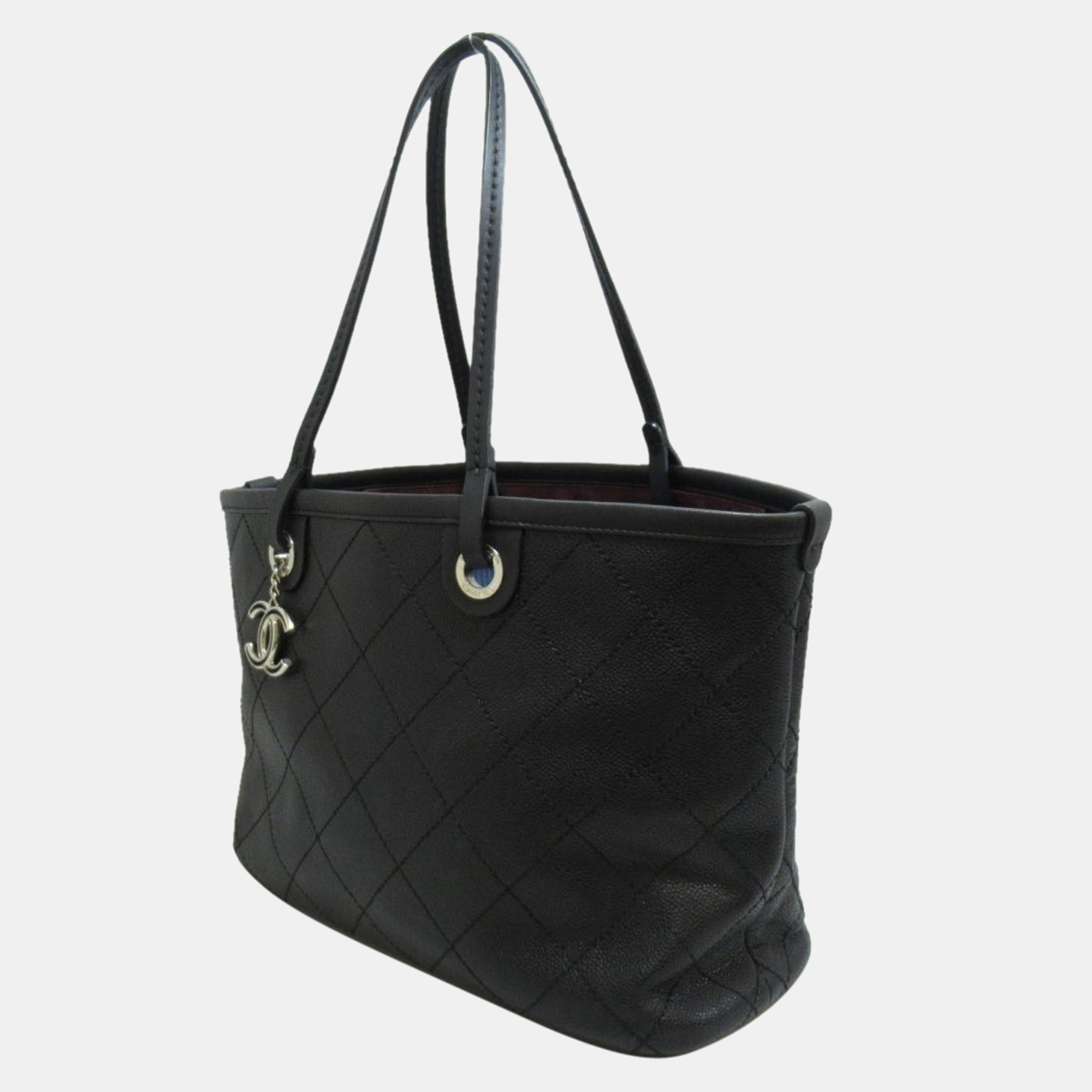 

Chanel Black Quilted Caviar Shopping Fever Tote with Pouch