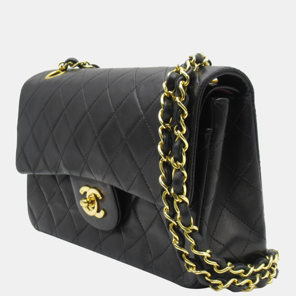 

Chanel Black Caviar Leather Small Classic Double Flap Shoulder Bag