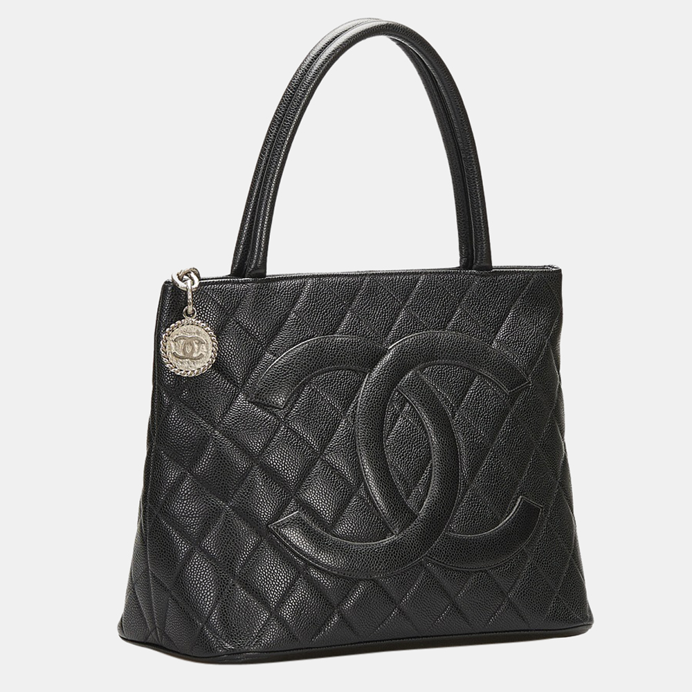 

Chanel Black Caviar Medallion Tote Bag