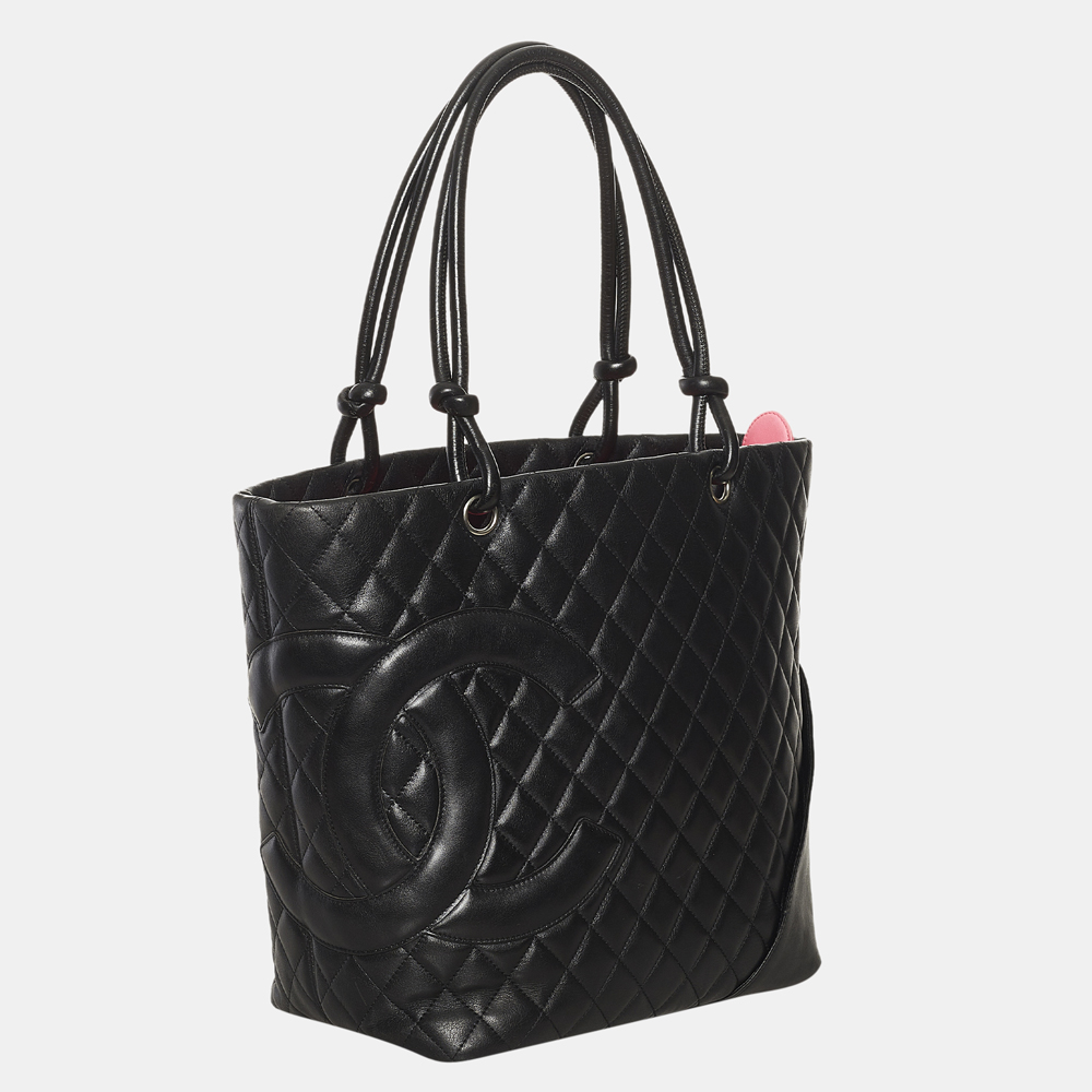 

Chanel Black Cambon Ligne Lambskin Leather Tote Bag