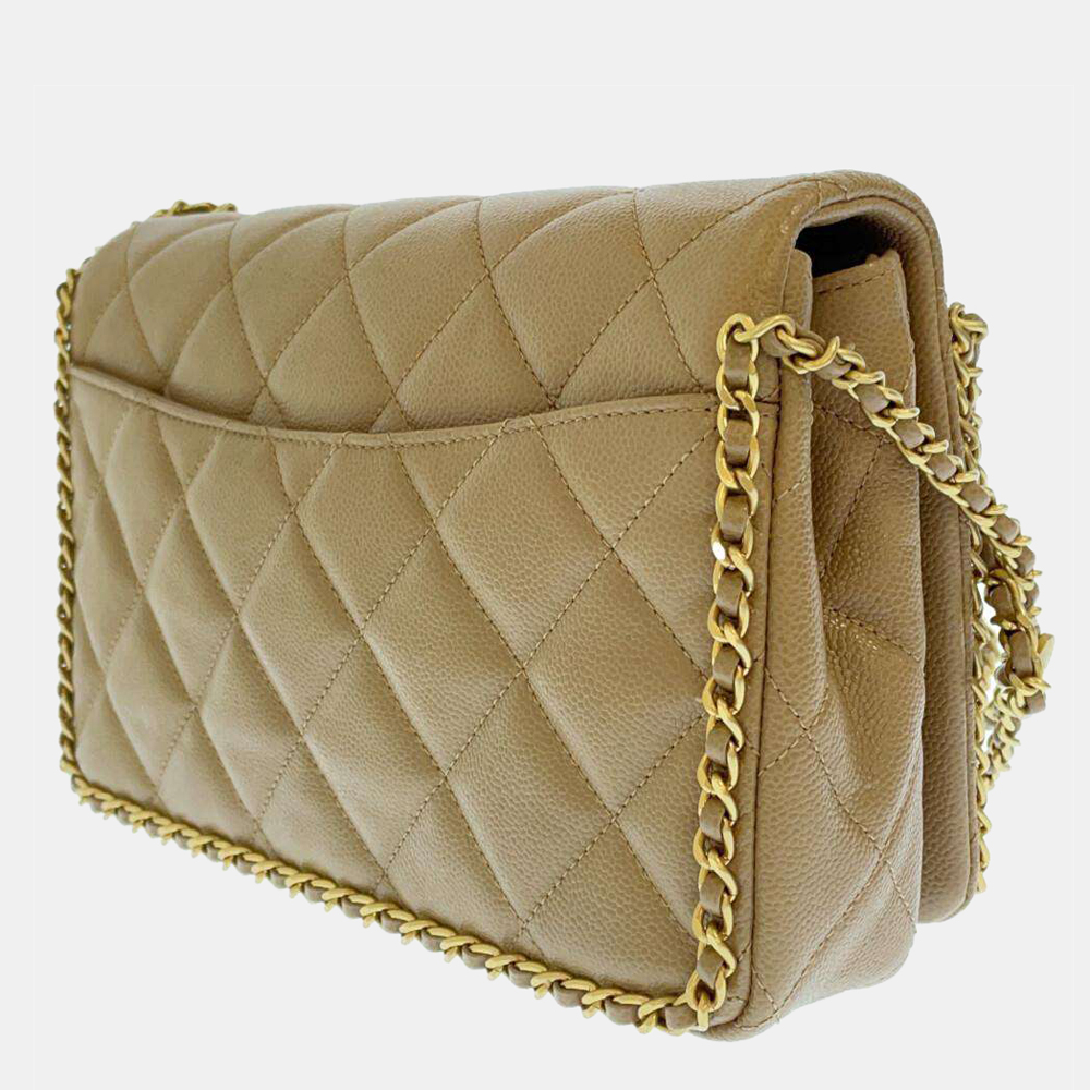 

Chanel Beige Leather CC Flap Bag