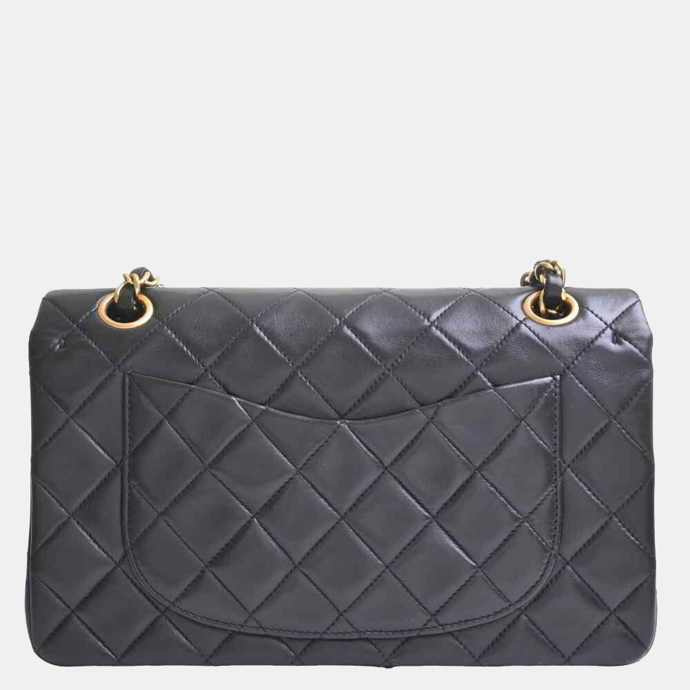 

Chanel Black Lambskin Leather  Classic Double Flap Shoulder Bag