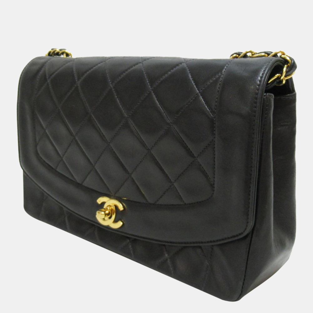 

Chanel Black Leather Diana Vintage Flap Shoulder Bag