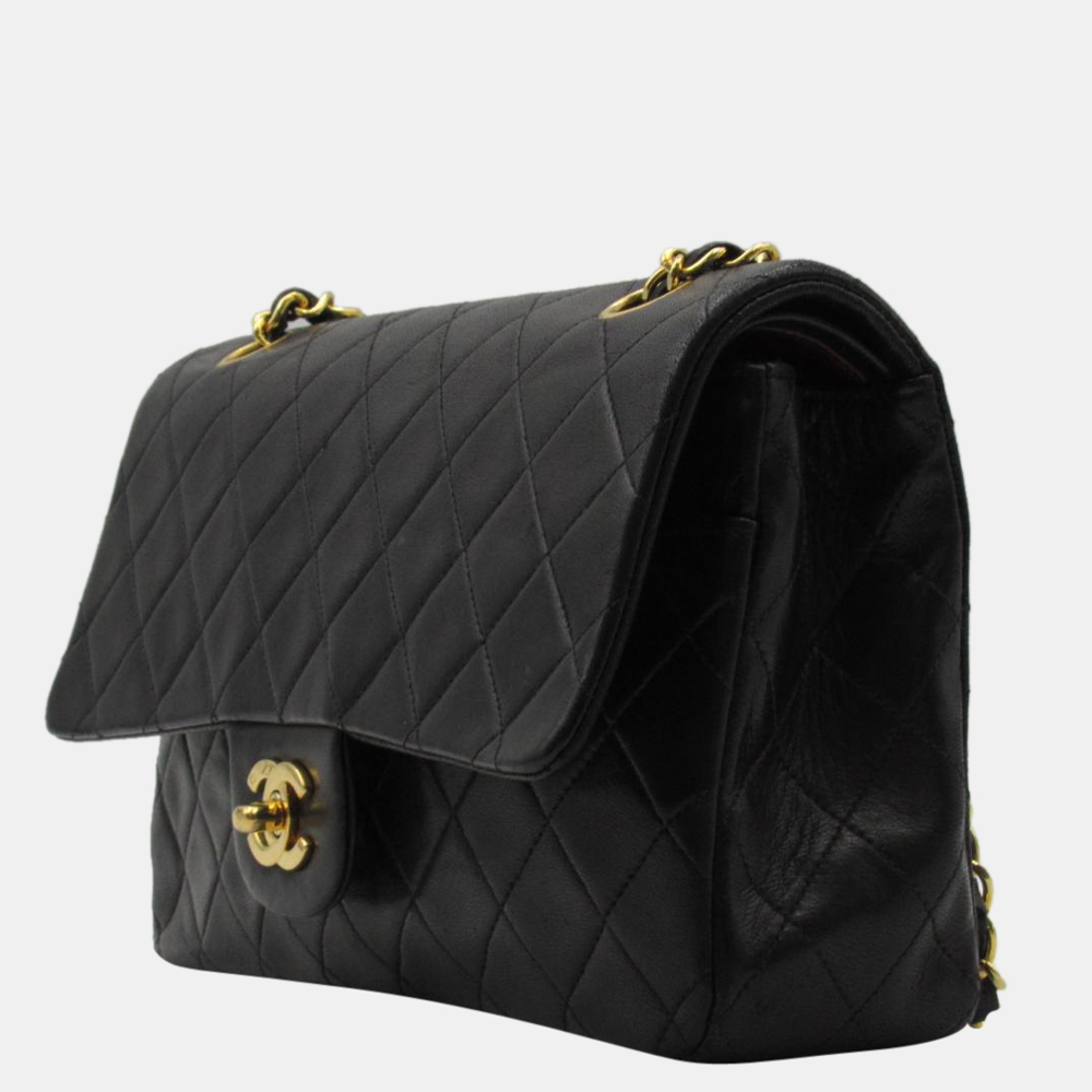 

Chanel Black Caviar Leather  Classic Double Flap Shoulder Bag