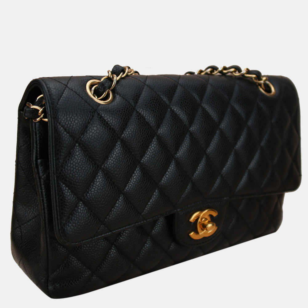 

Chanel Black Caviar Leather  Classic Double Flap 2017 Shoulder Bag