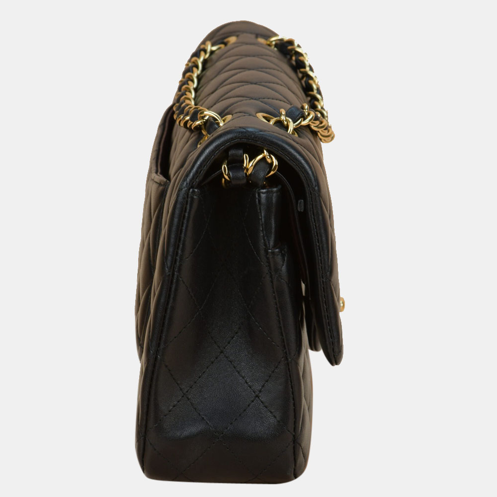 

Chanel Black Lambskin Leather  Classic Double Flap 2015 Shoulder Bag