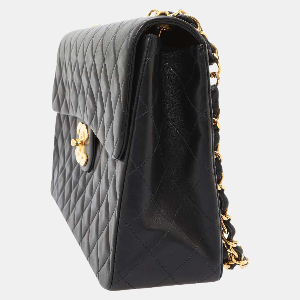 

Chanel Black Leather Vintage Flap Bag