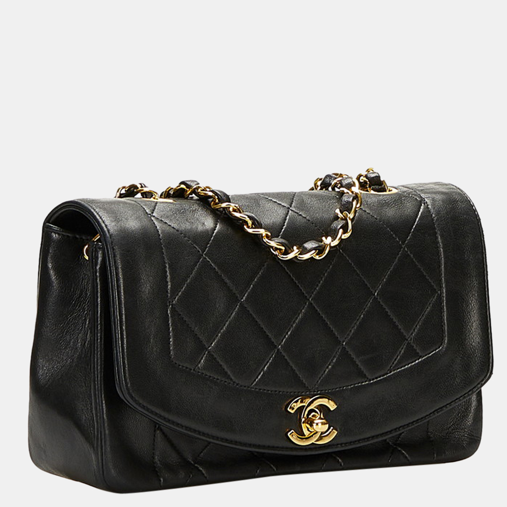 

Chanel Black Leather Diana Flap Crossbody Bag