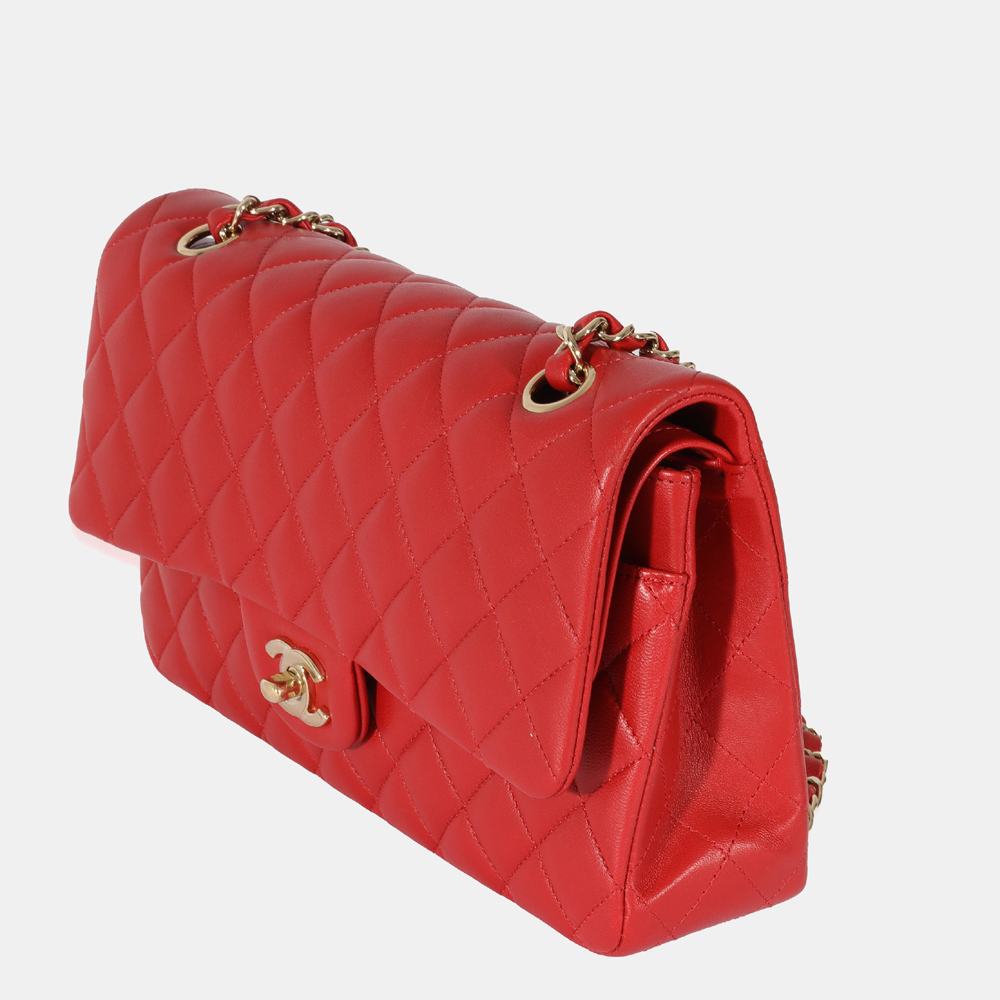 

Chanel Red Quilted Lambskin Medium Classic Flap Bag