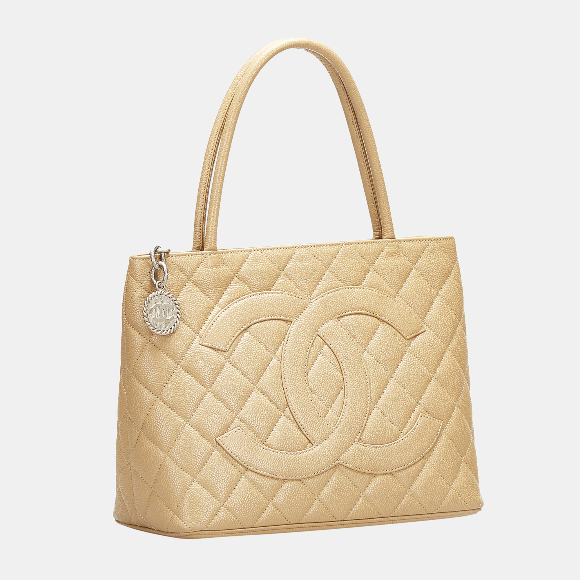 

Chanel Brown Caviar Medallion Tote Bag