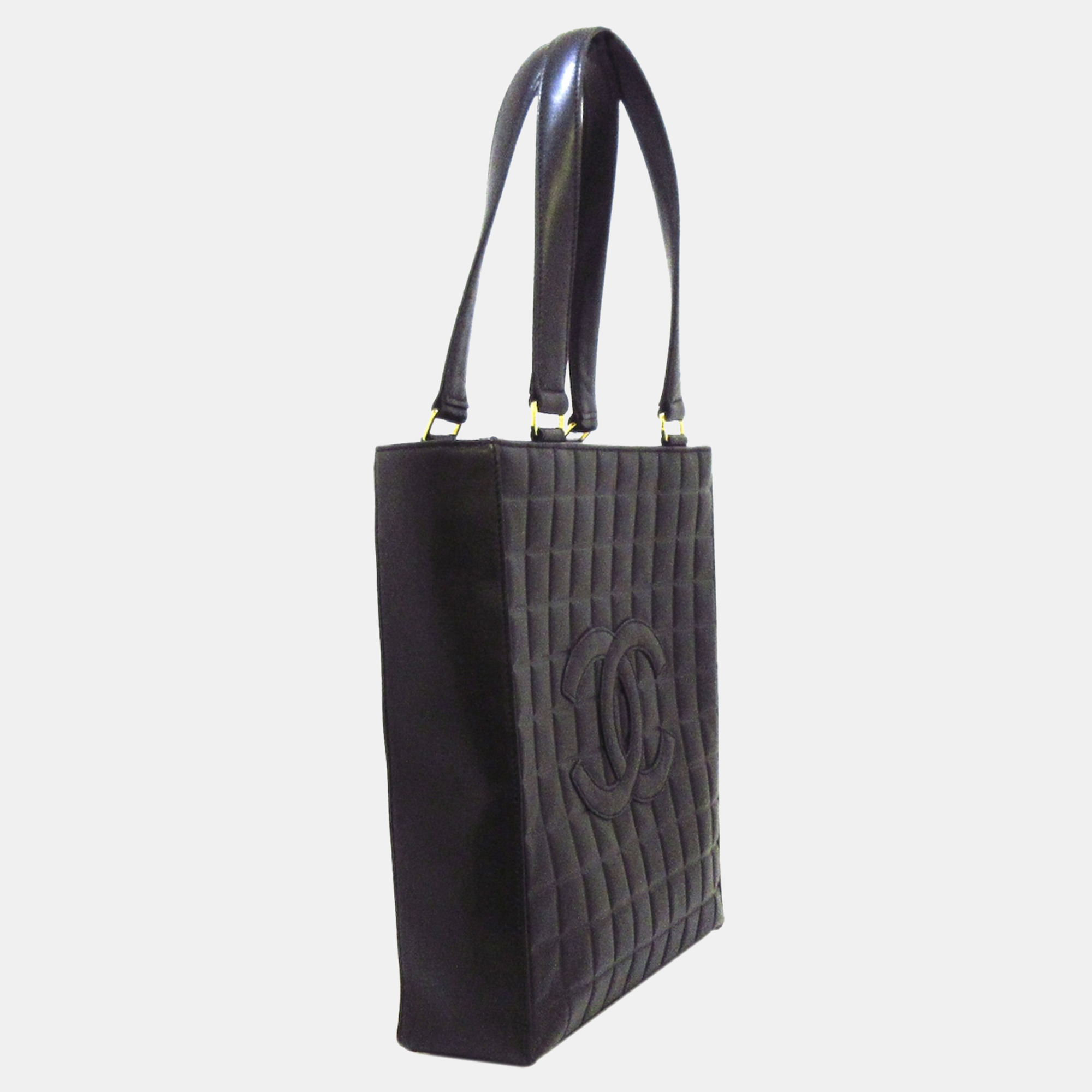 

Chanel Black Chocolate Bar Leather Tote Bag