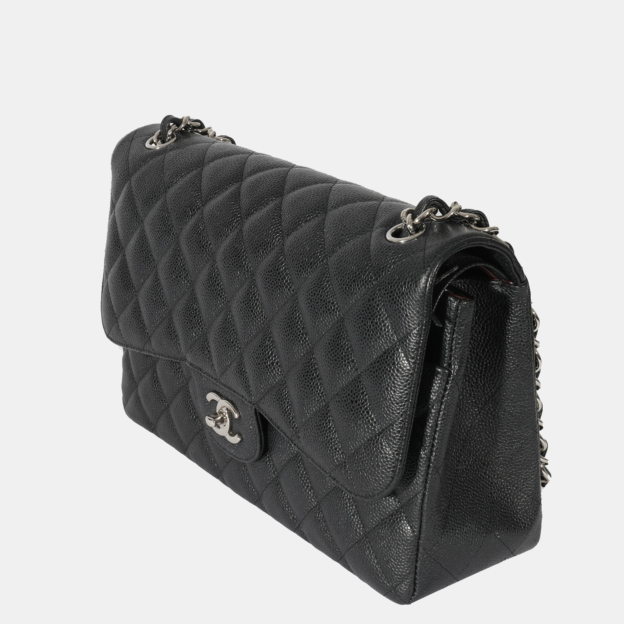 

Chanel Black Caviar Leather Classic Jumbo Double Flap 2012 Shoulder Bag