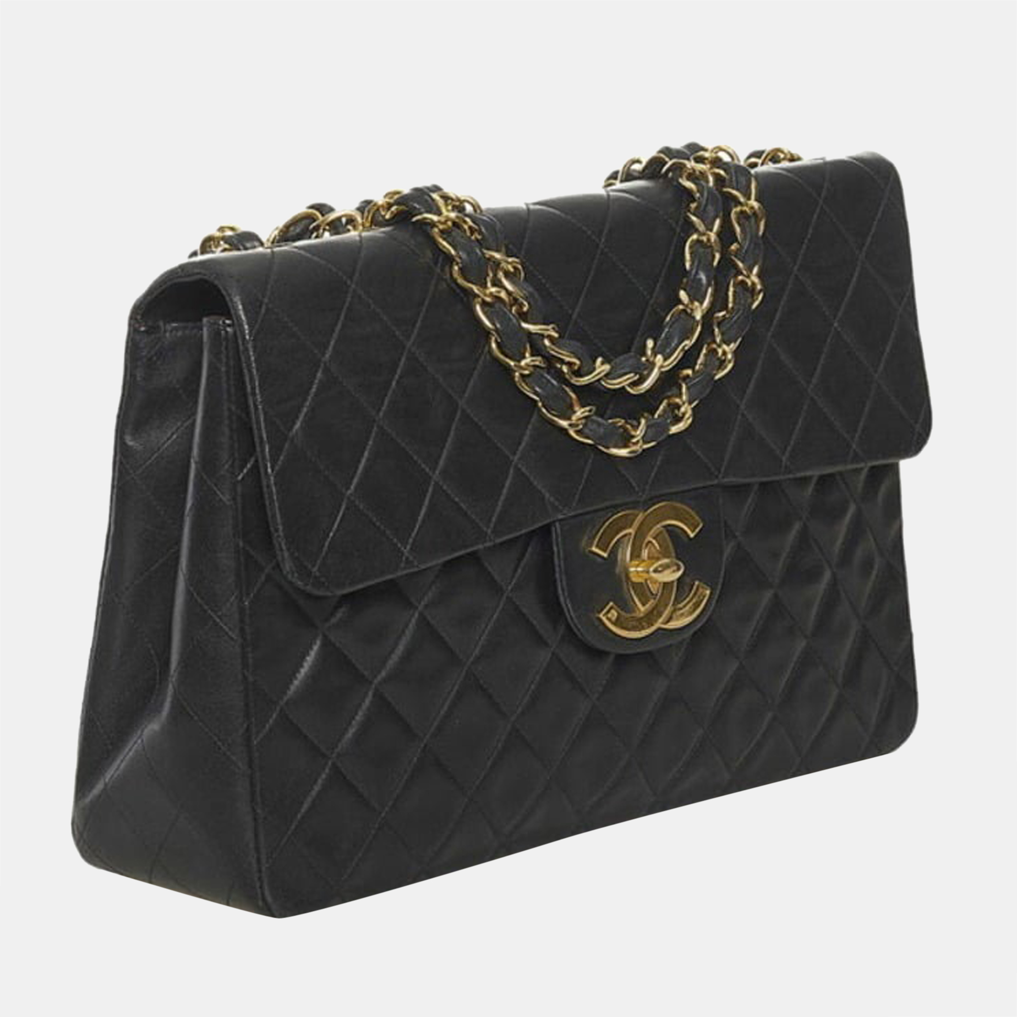 

Chanel Black Leather Jumbo Classic Single Flap Shoulder Bag