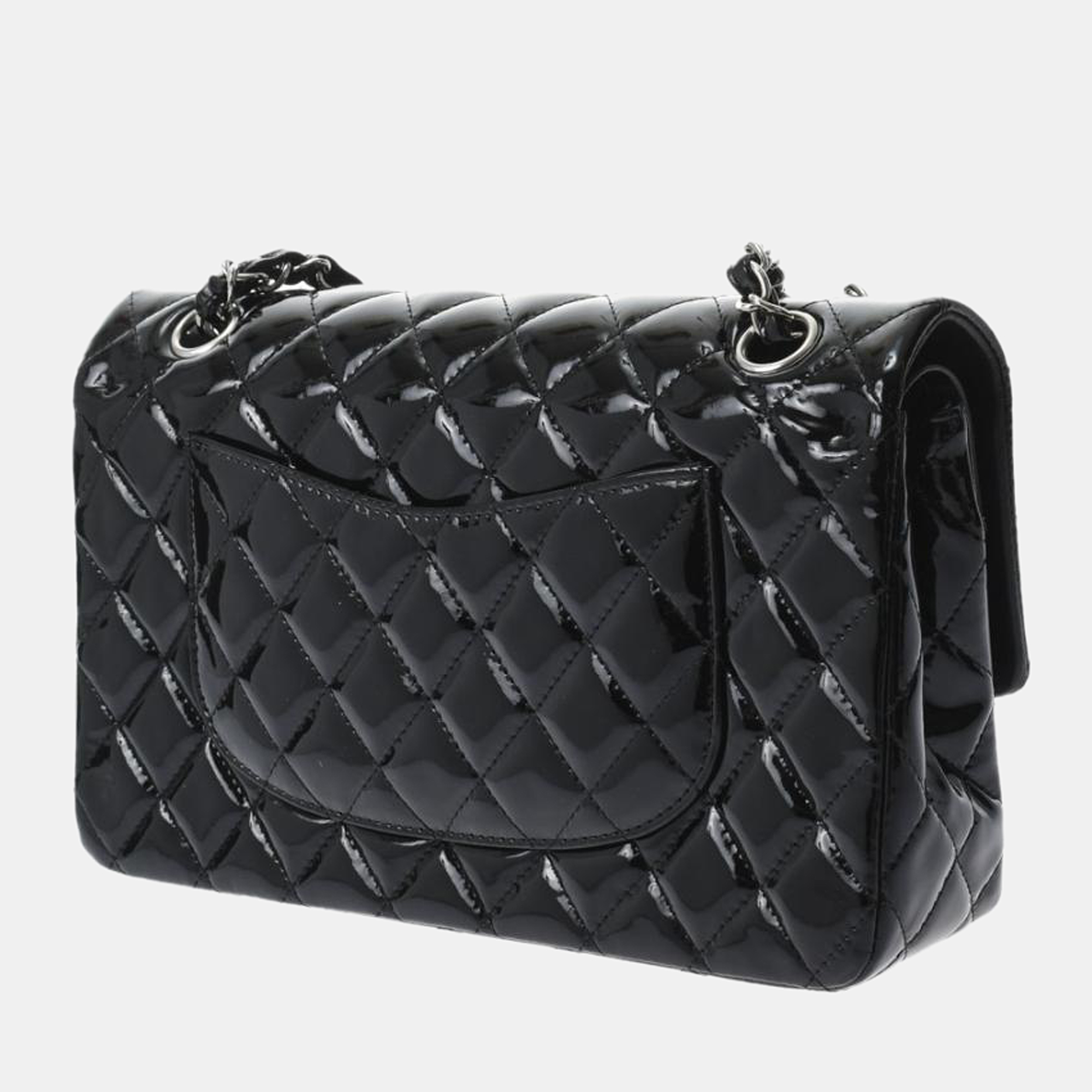 

Chanel Black Patent Leather Classic Double Flap Bag