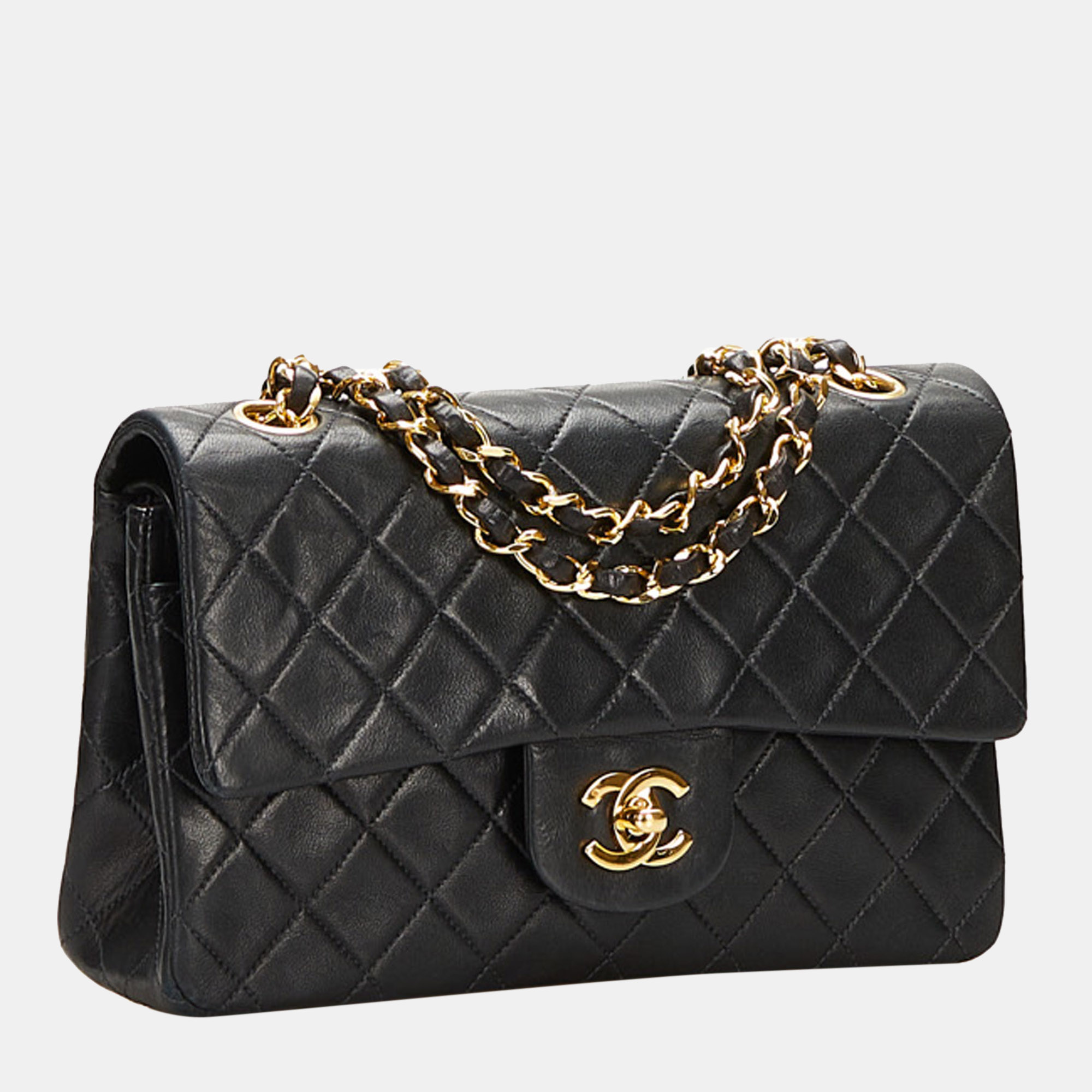 

Chanel Black Small Classic Lambskin Double Flap Bag