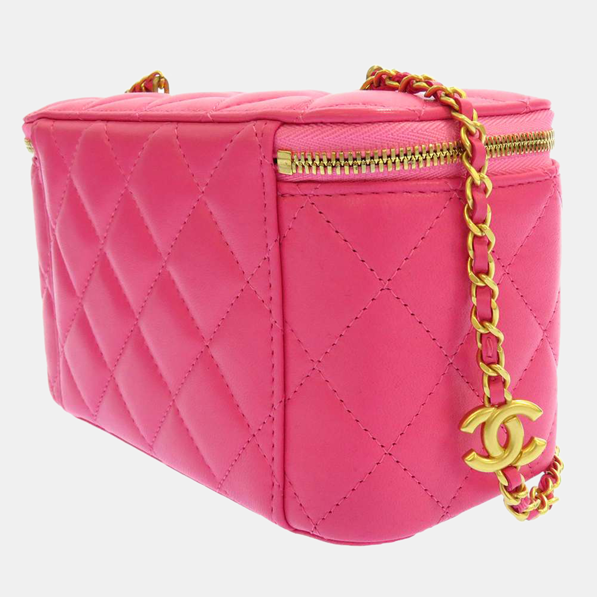 

Chanel Pink Lambskin CC Vanity Case Bag