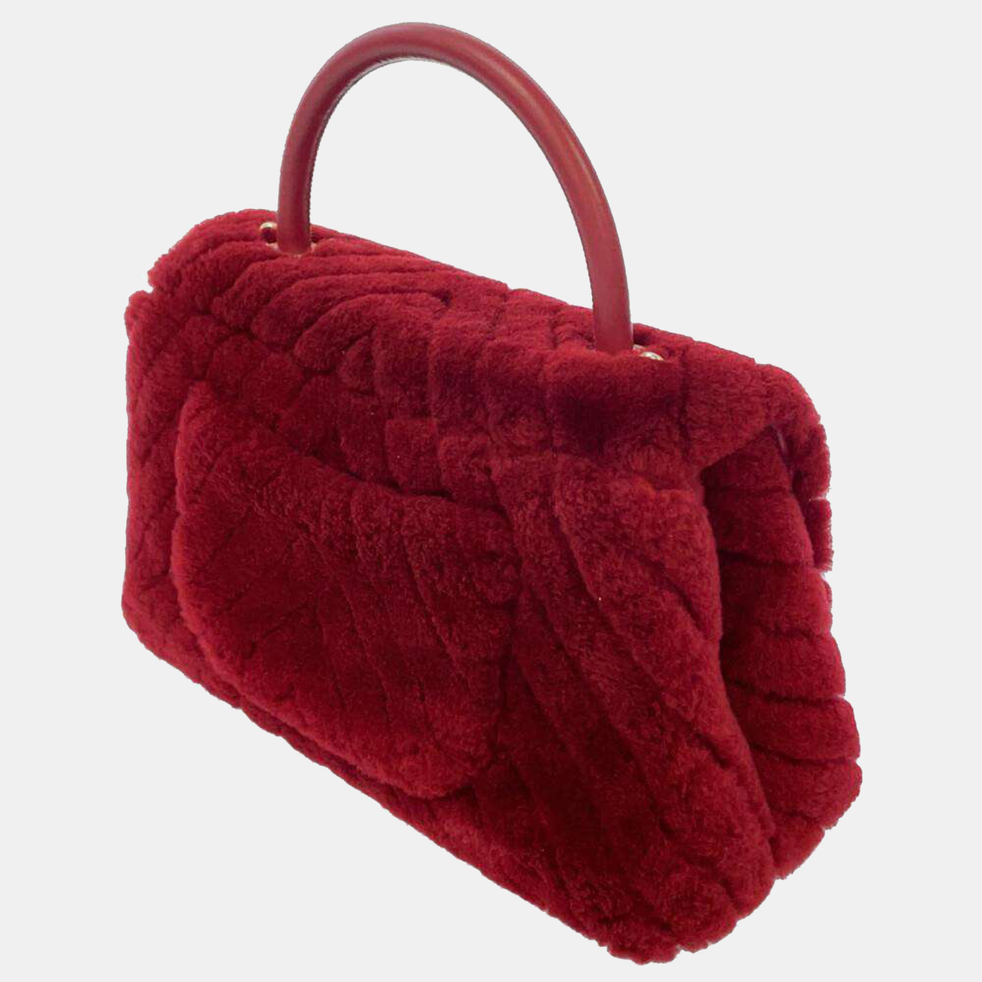 

Chanel Red Shearling Top Handle Flap Bag