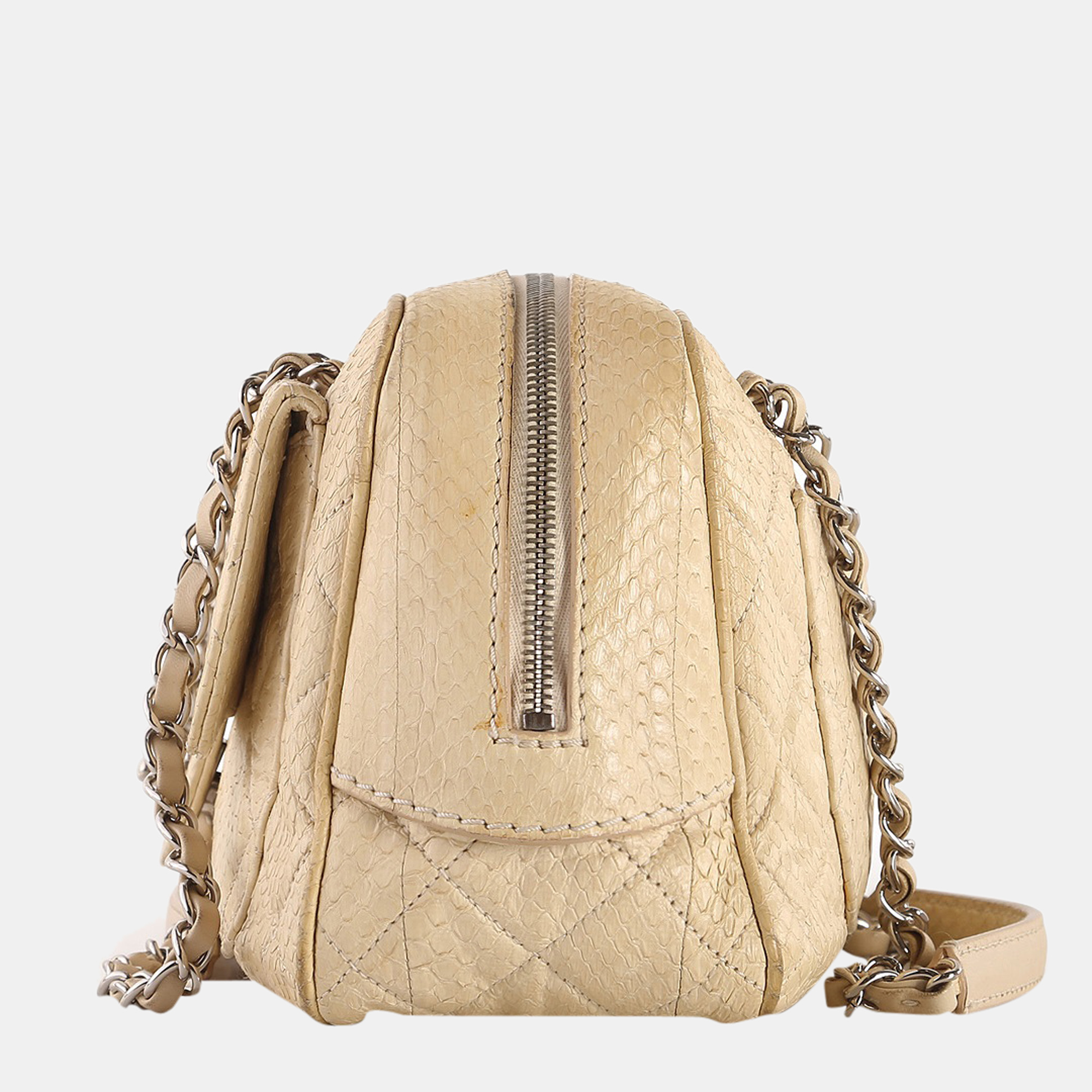 

Chanel Beige Python Skin Front Pocket Camera Case Bag