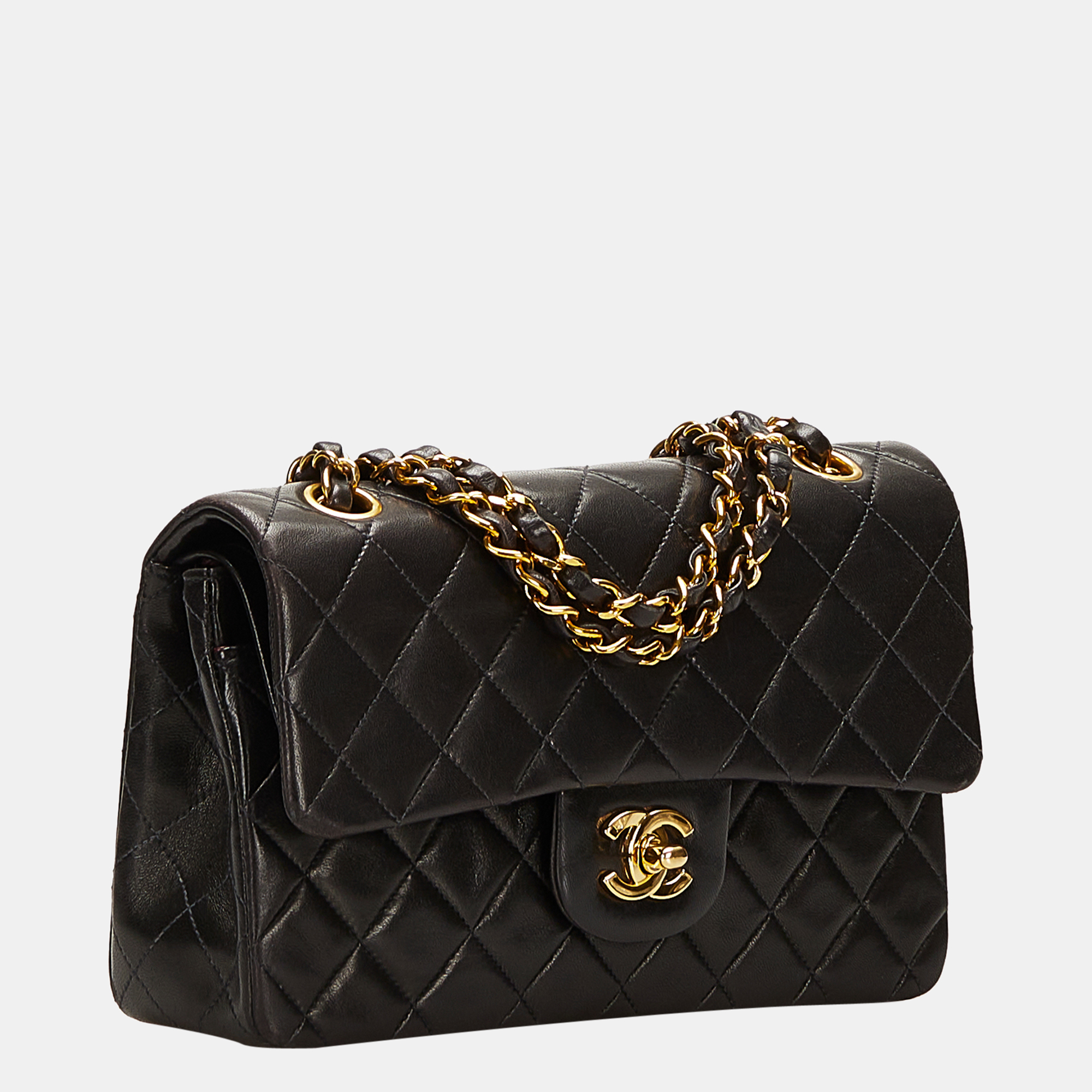 

Chanel Black Small Classic Lambskin Double Flap