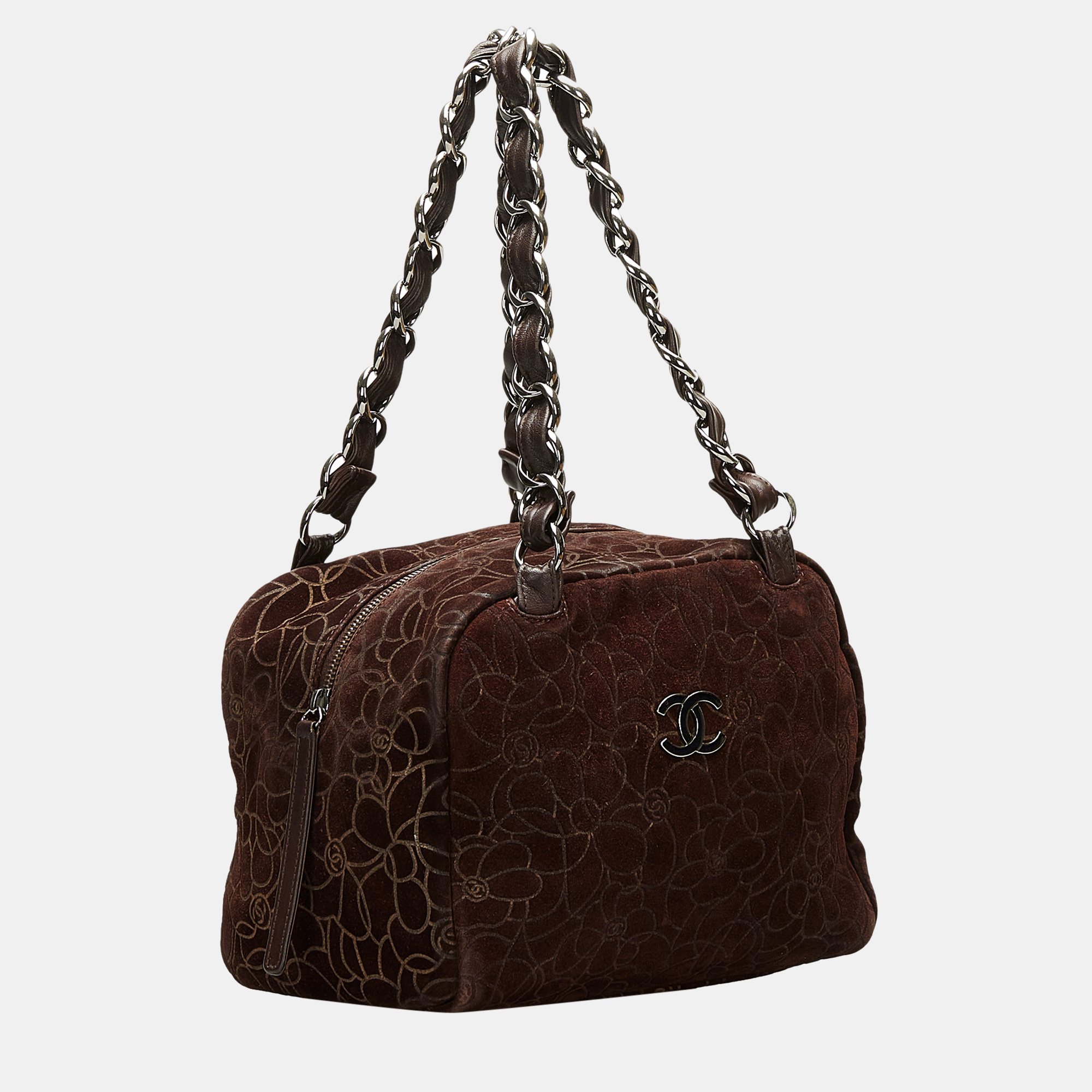 

Chanel Brown Camellia CC Shoulder Bag