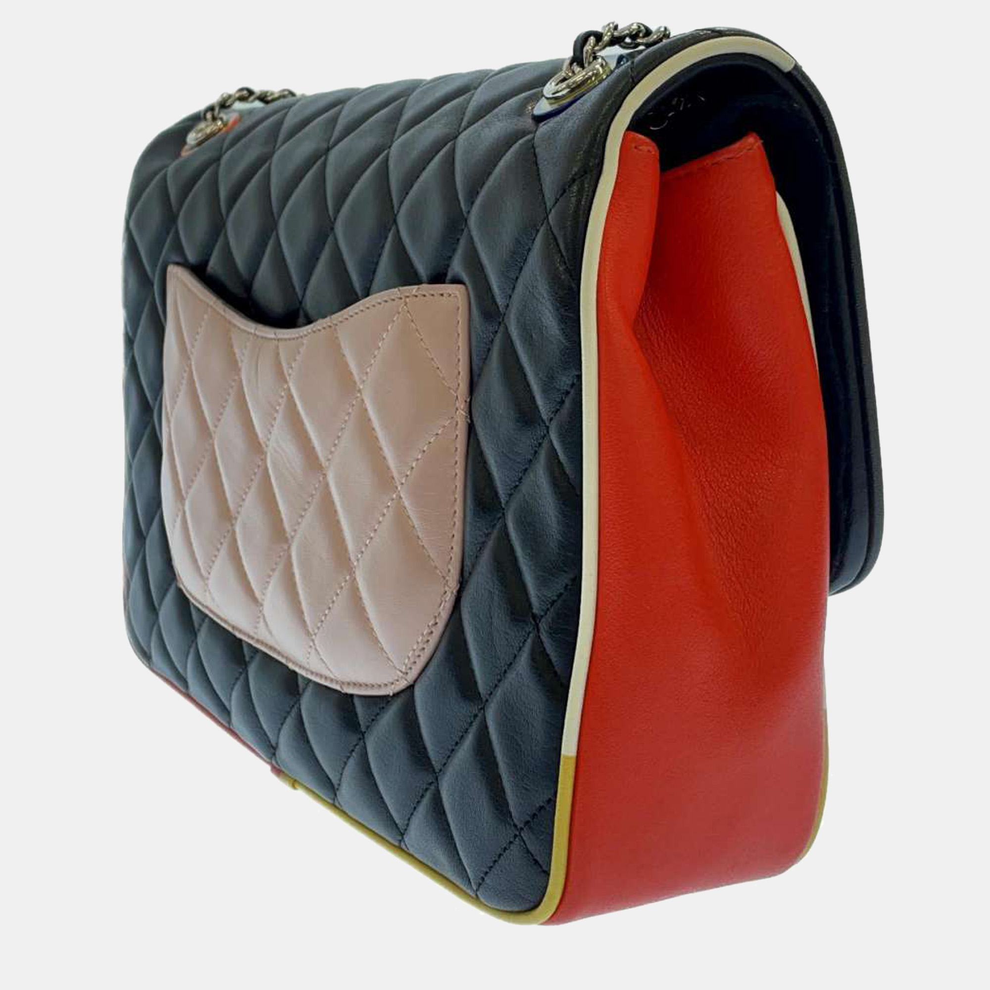 

Chanel Black Lambskin Leather Flap Bag, Multicolor