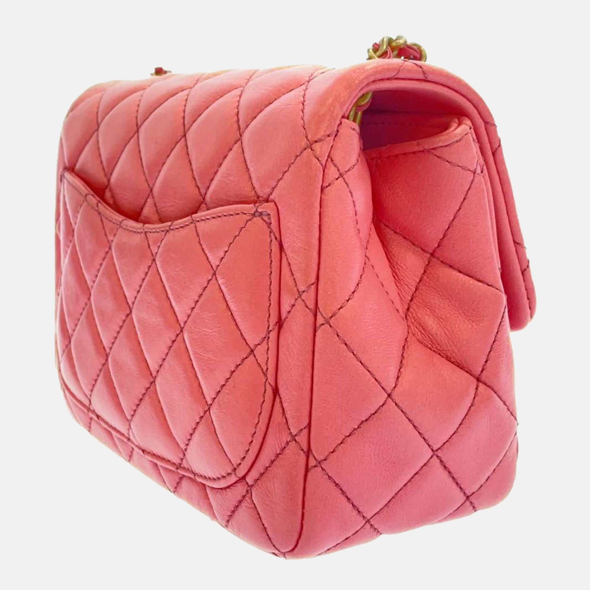 

Chanel Pink Leather mini Flap Bag