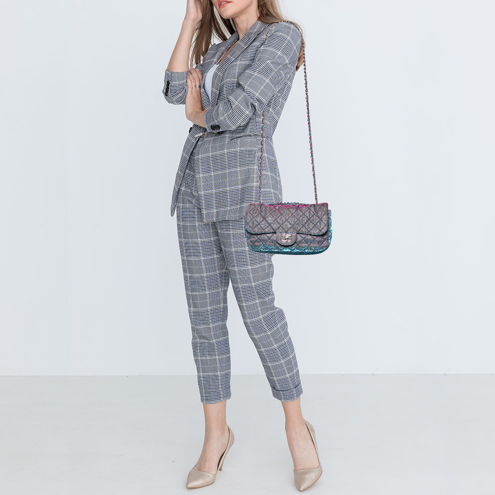 

Chanel Multicolor Lurex Fabric Jumbo Classic Flap Bag