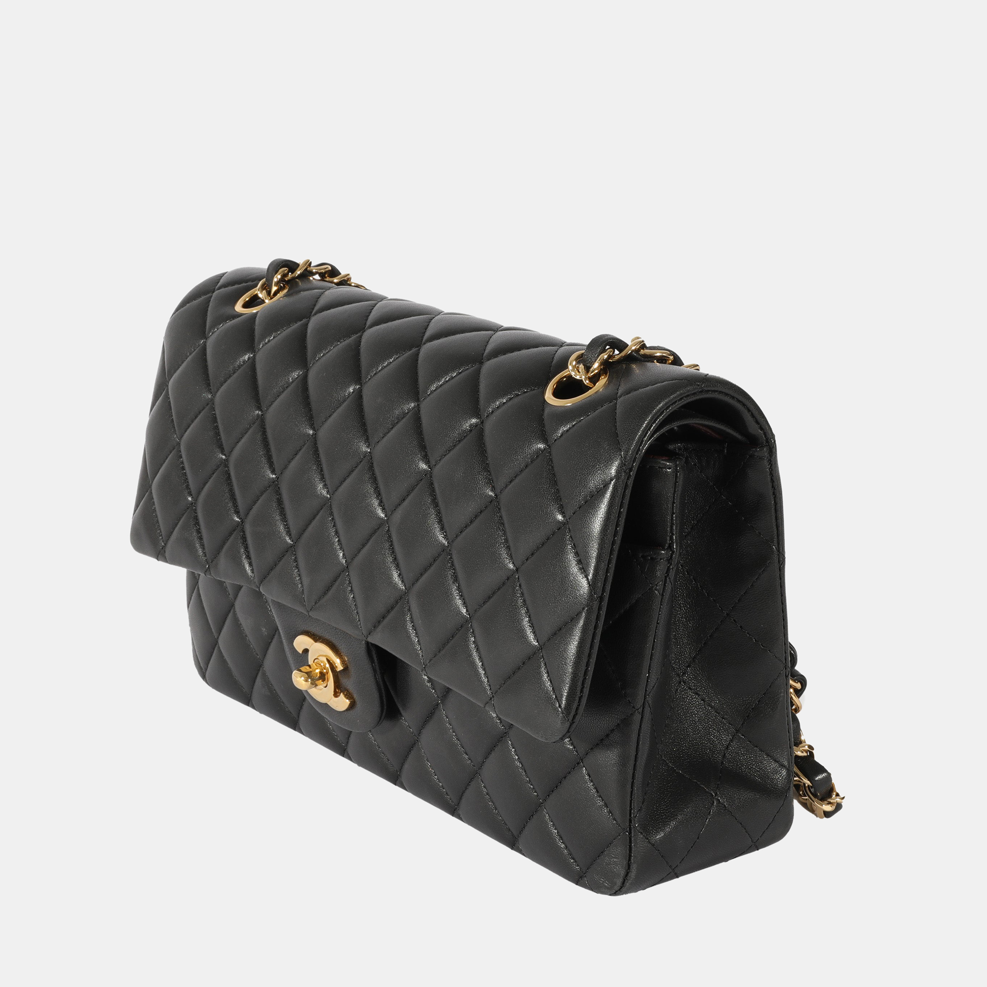 

Chanel Black Lambskin Leather Medium Classic Double Flap Bag