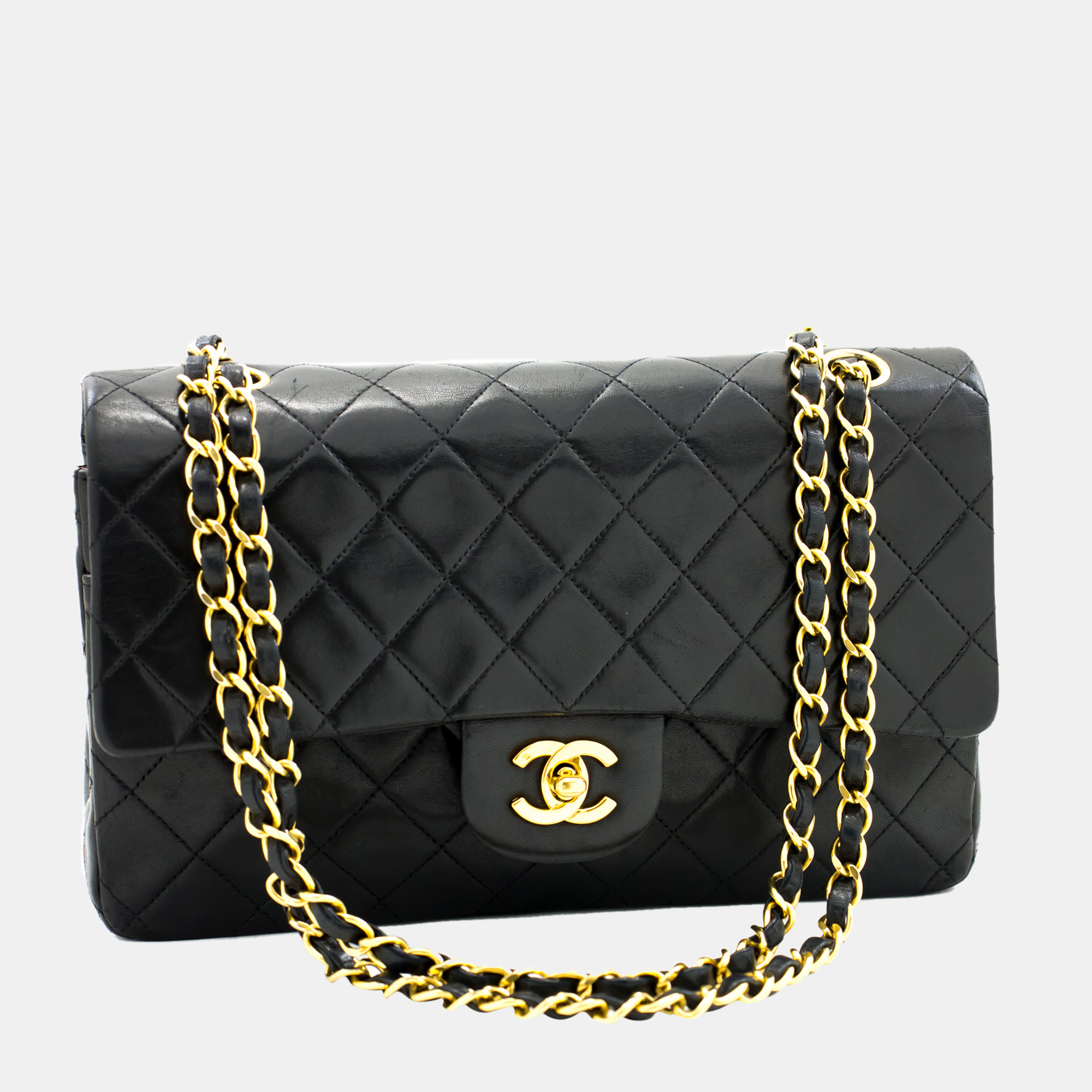 Chanel Pre-owned Medium Double Flap Shoulder Bag - Black