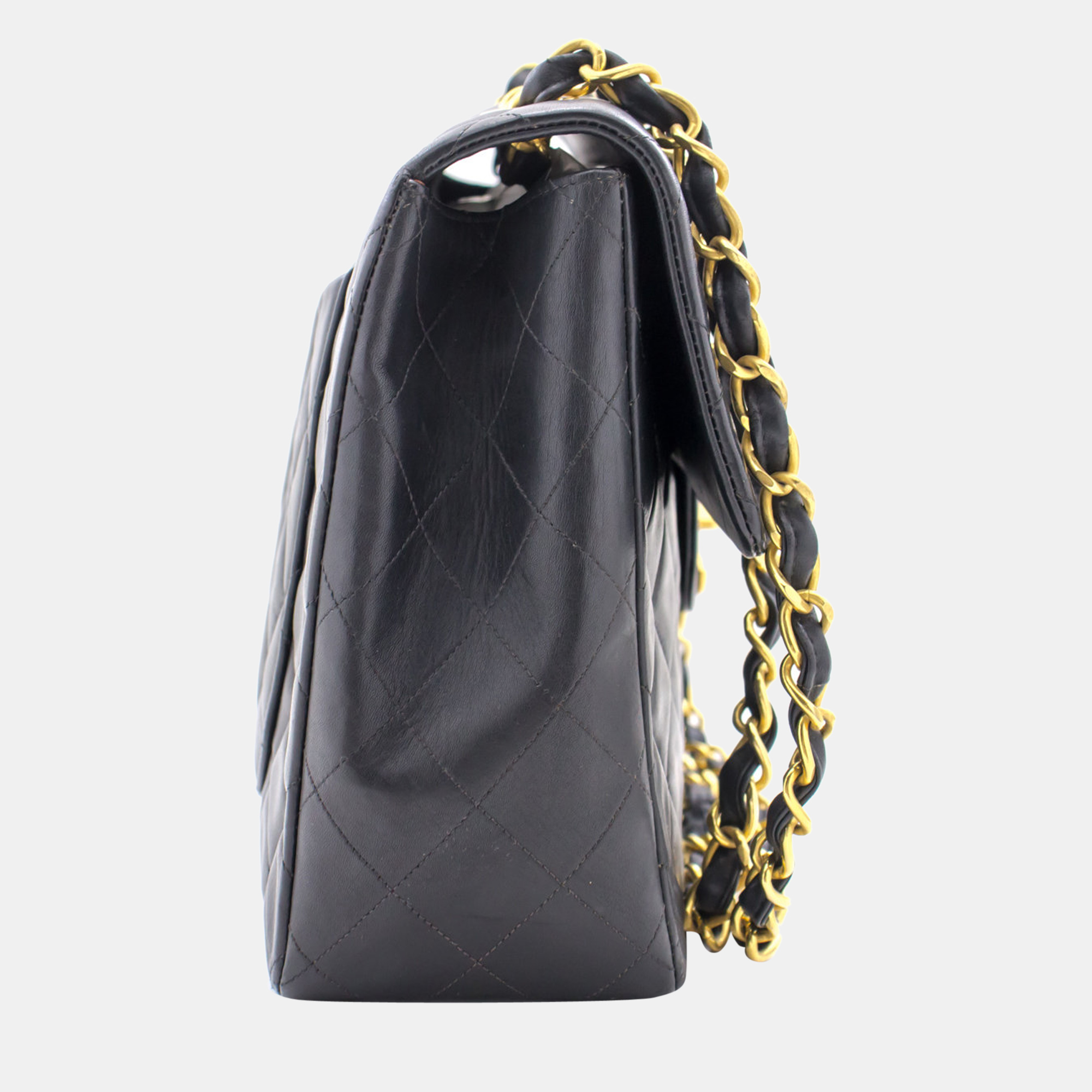 

Chanel Black Leather Vintage Flap Bag