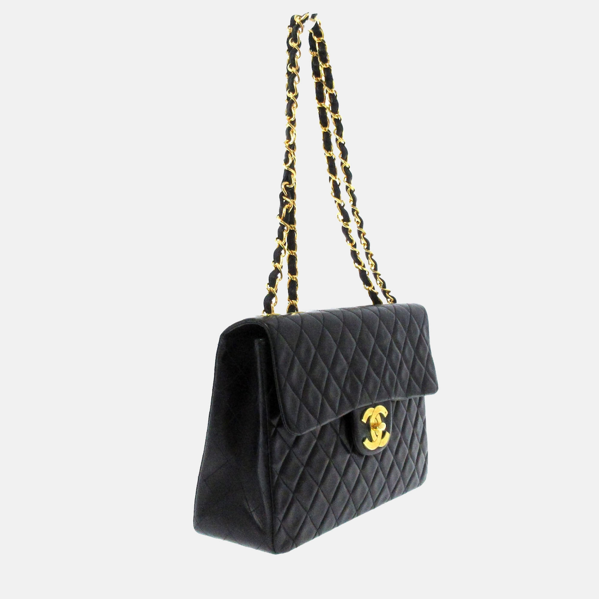 

Chanel Black Leather Vintage Flap Bag