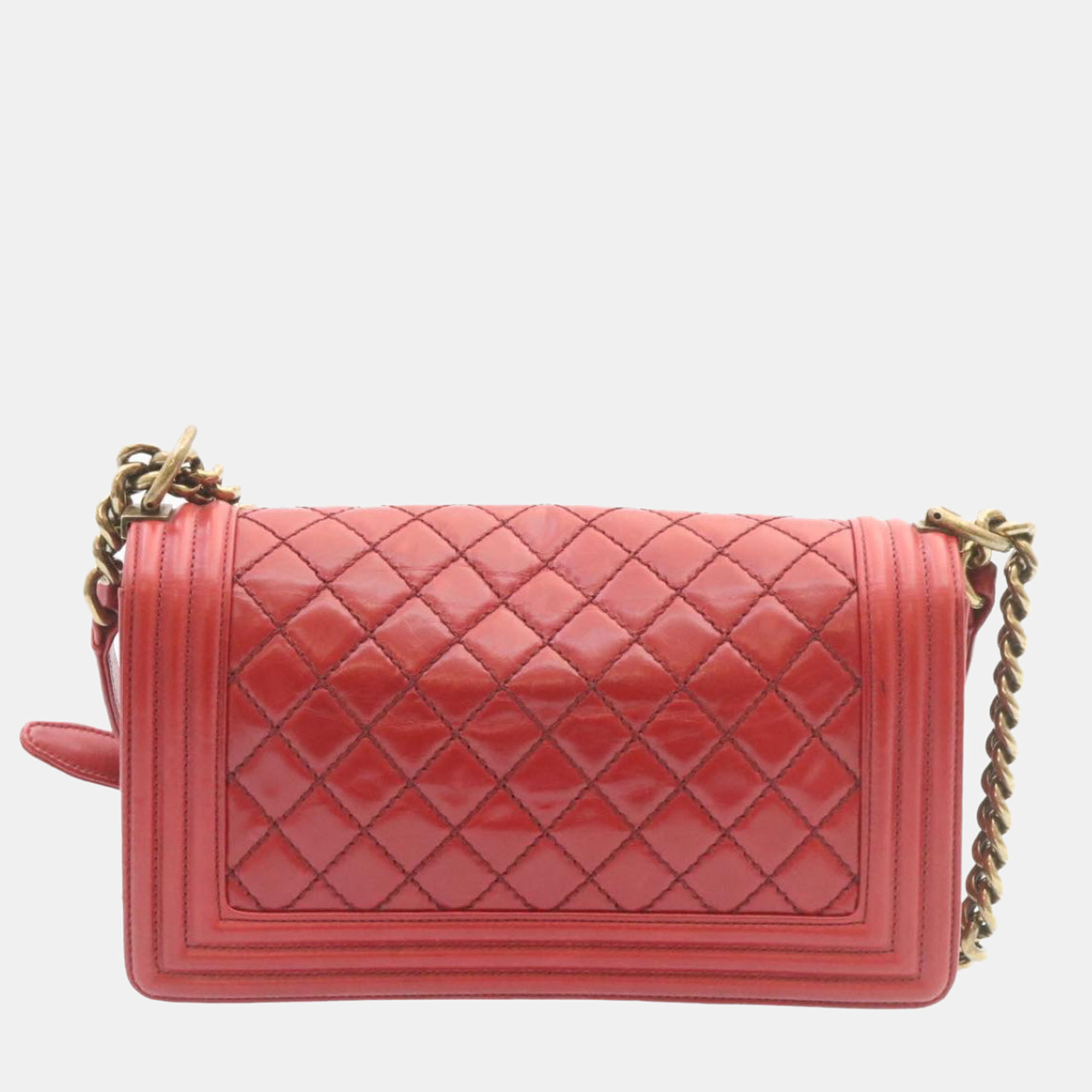 

Chanel Red Leather Boy Shoulder Bag
