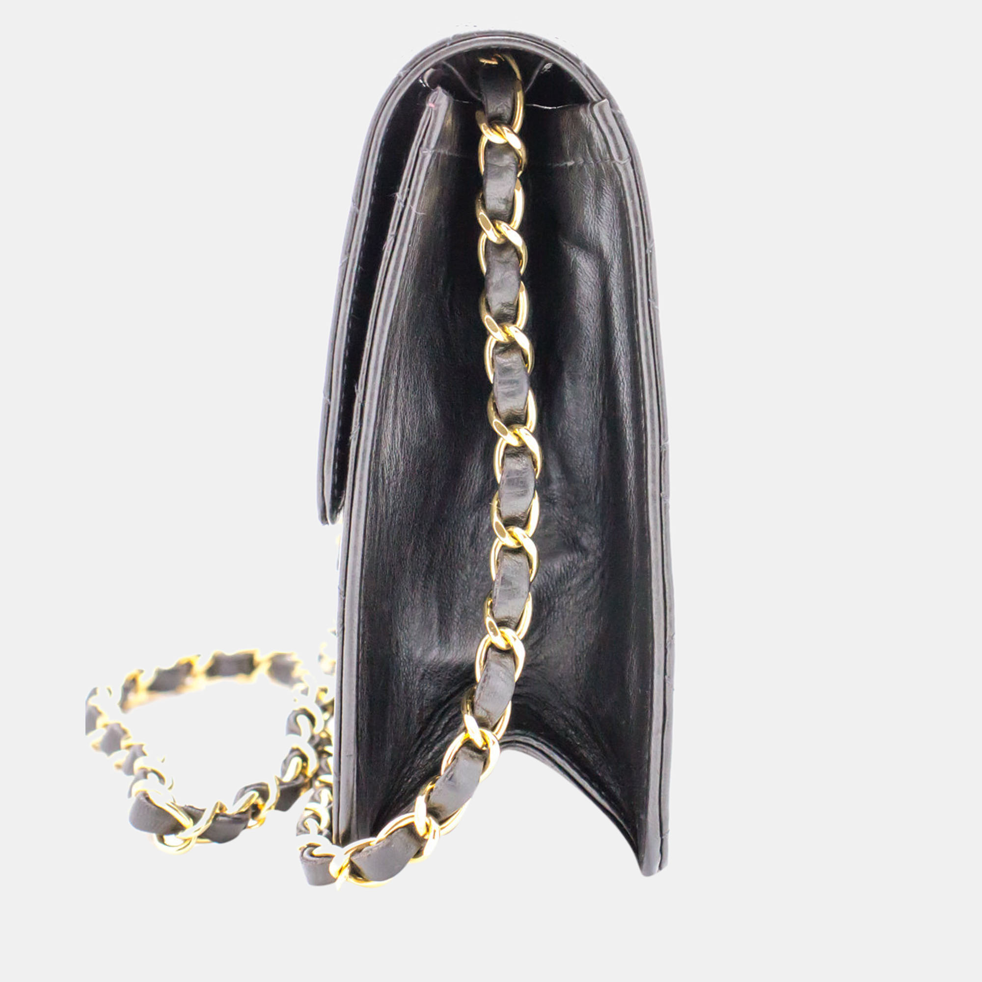 

Chanel Black Leather Vintage Flap Bag