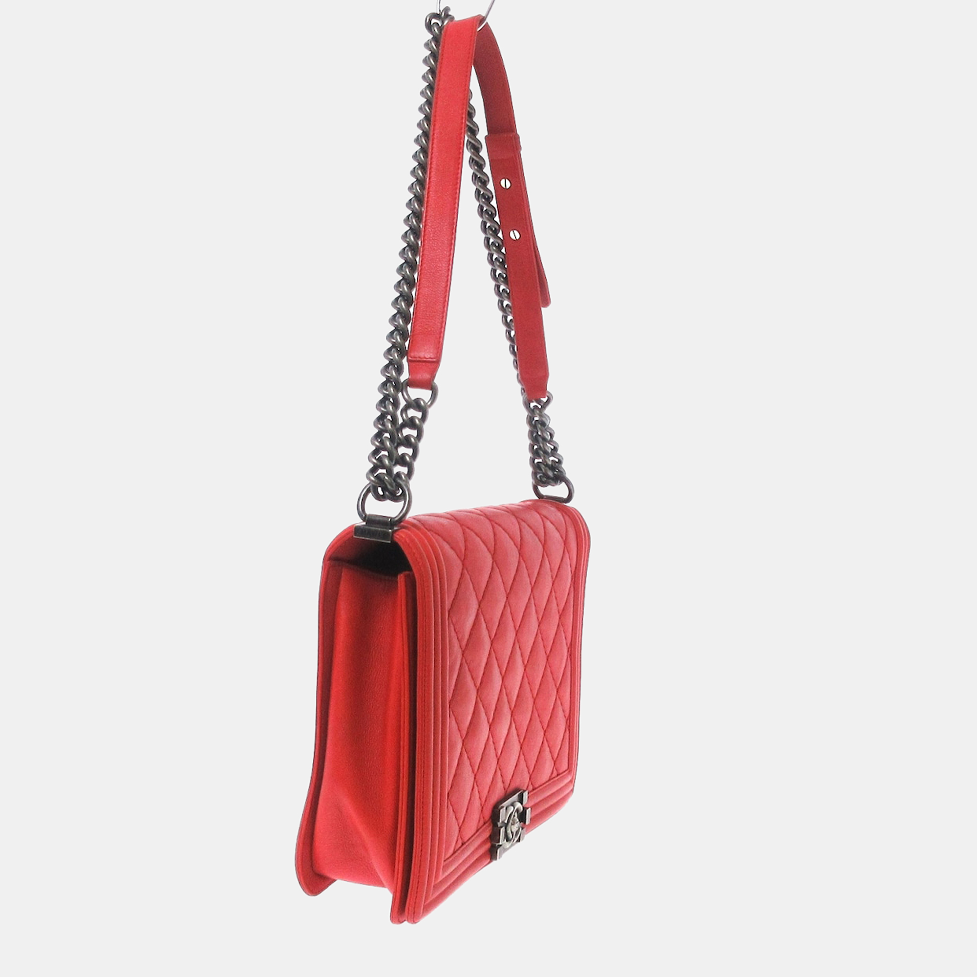

Chanel Red Leather Boy Shoulder Bag